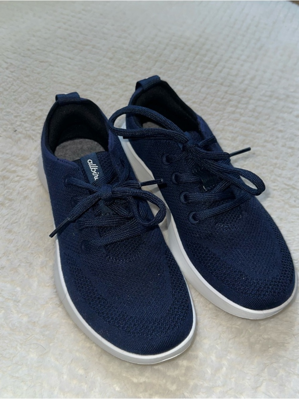 Allbirds Navy Knit Lace-Up Sneakers